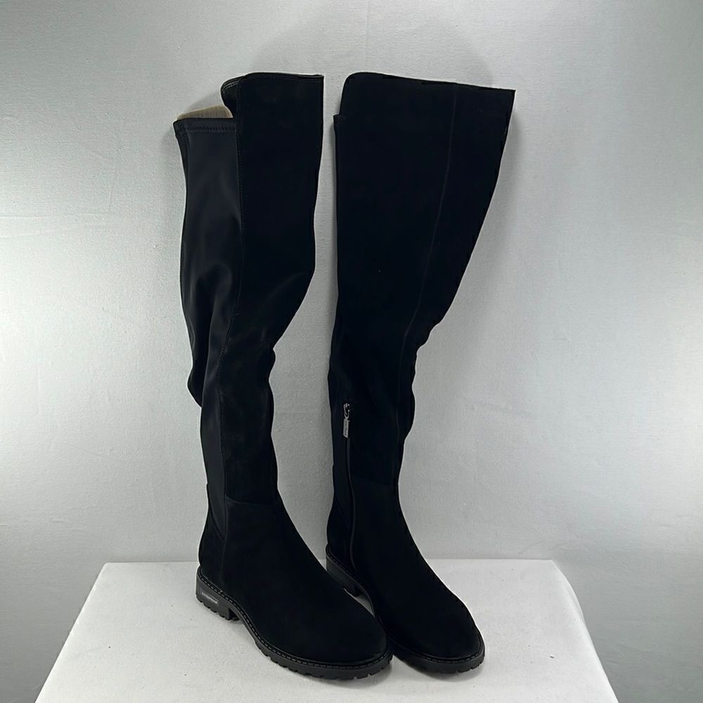 Aqua College prestige Over the Knee Boots Black Cow Suede sz 7 M